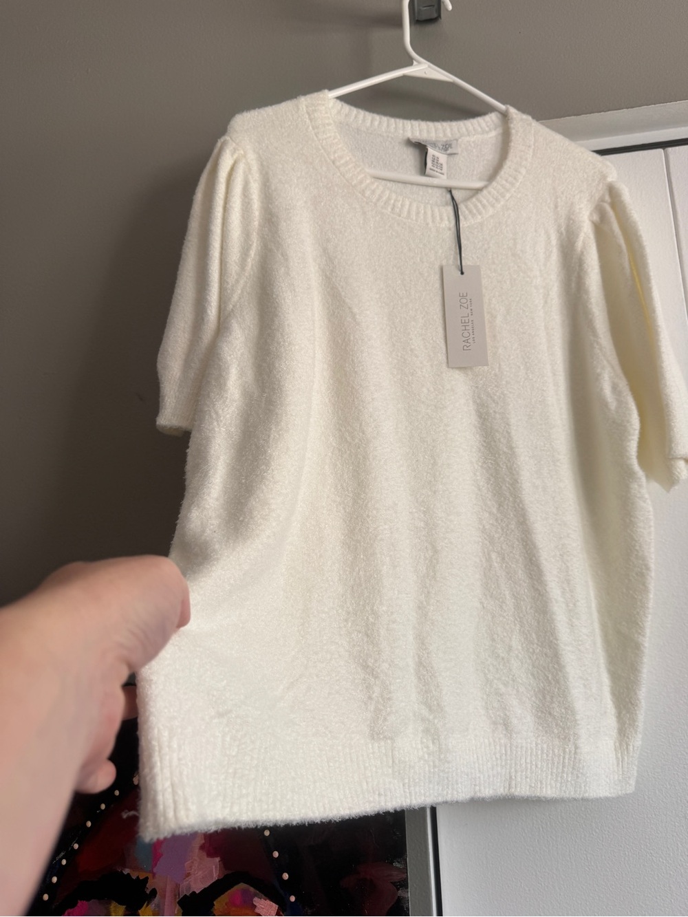 NWT White Summer Short Sleeve Sweater - Bunny Soft 3X
